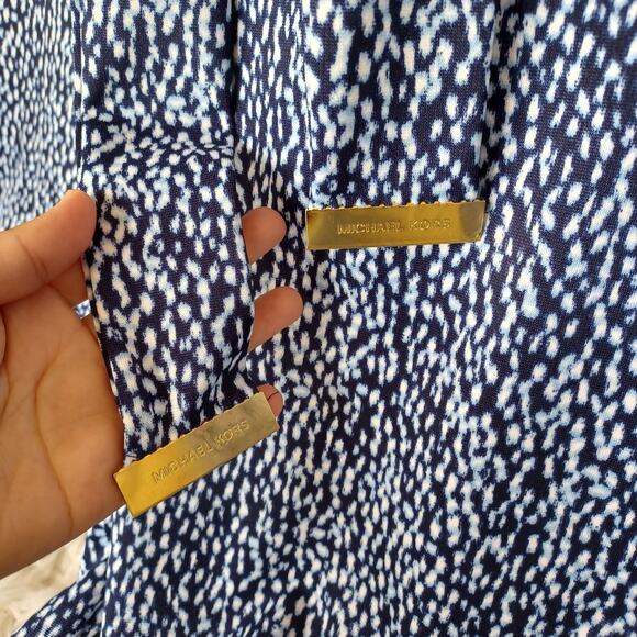 Michael Kors Women’s Wide Leg Cropped Dress Pants Navy with design-Sash belt 2X - Picture 4 of 11